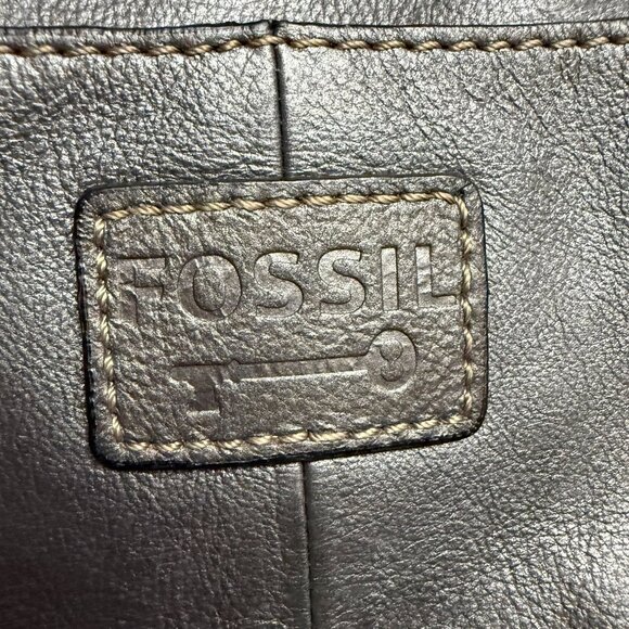 VTG Fossil Luxurious Leather Crossbody Messenger Bag Handbag Women's Gray - Picture 3 of 9